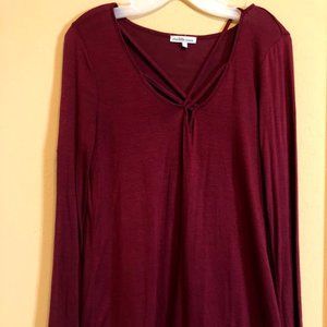 Charlotte Russe, long sleeve, maroon dress top (S)